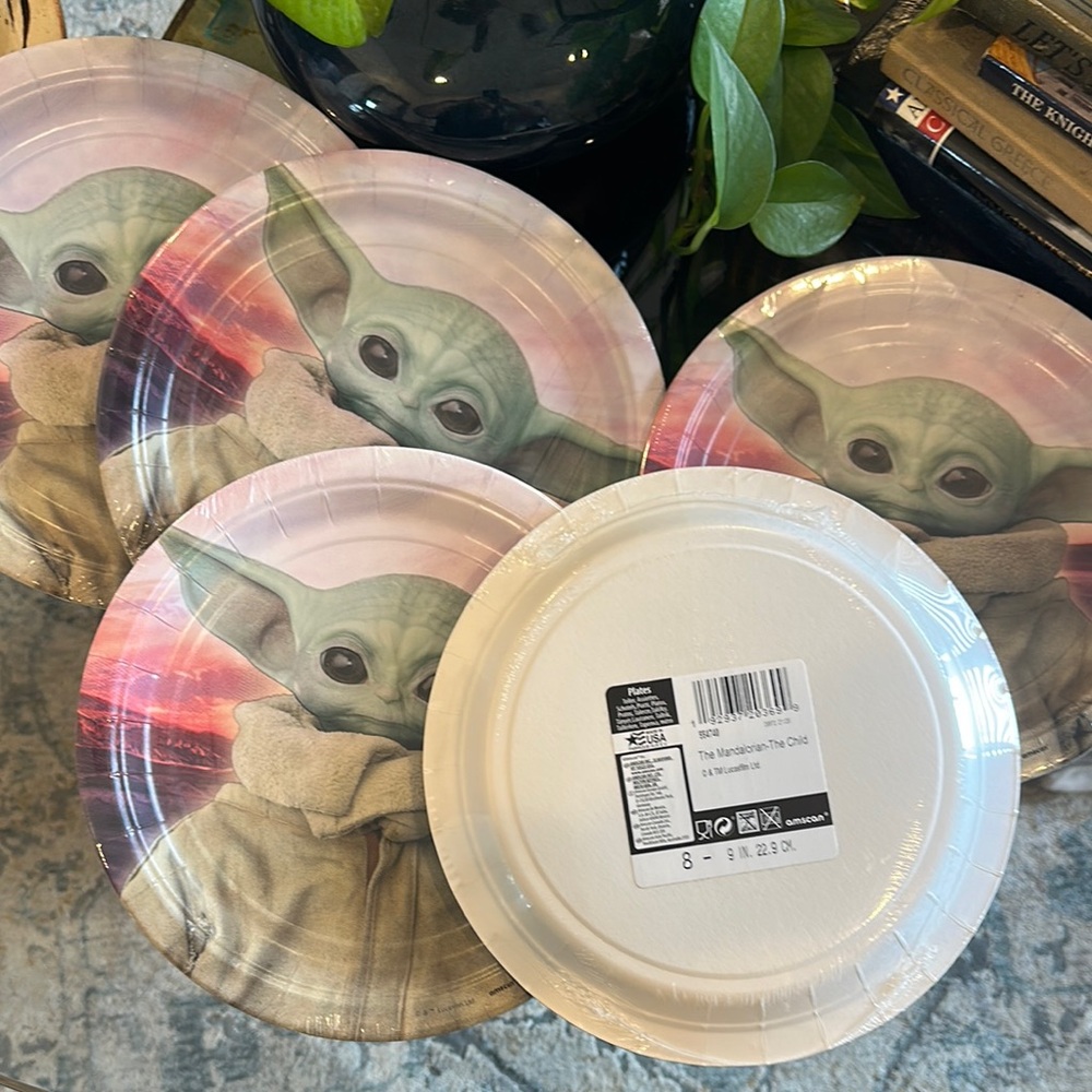 Star Wars Mandorlian baby yoda child party supplies Tableware bundle Birtheday - Picture 8 of 10